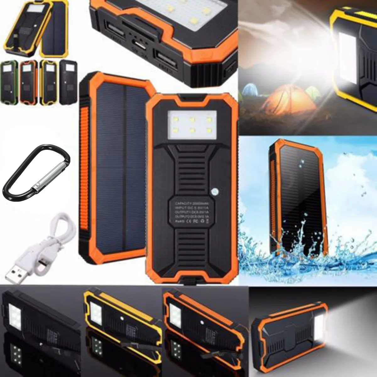 LEORY 300000 мАч Солнечное зарядное устройство power Bank портативное Внешнее зарядное устройство с двумя USB зарядное устройство для кемпинга
