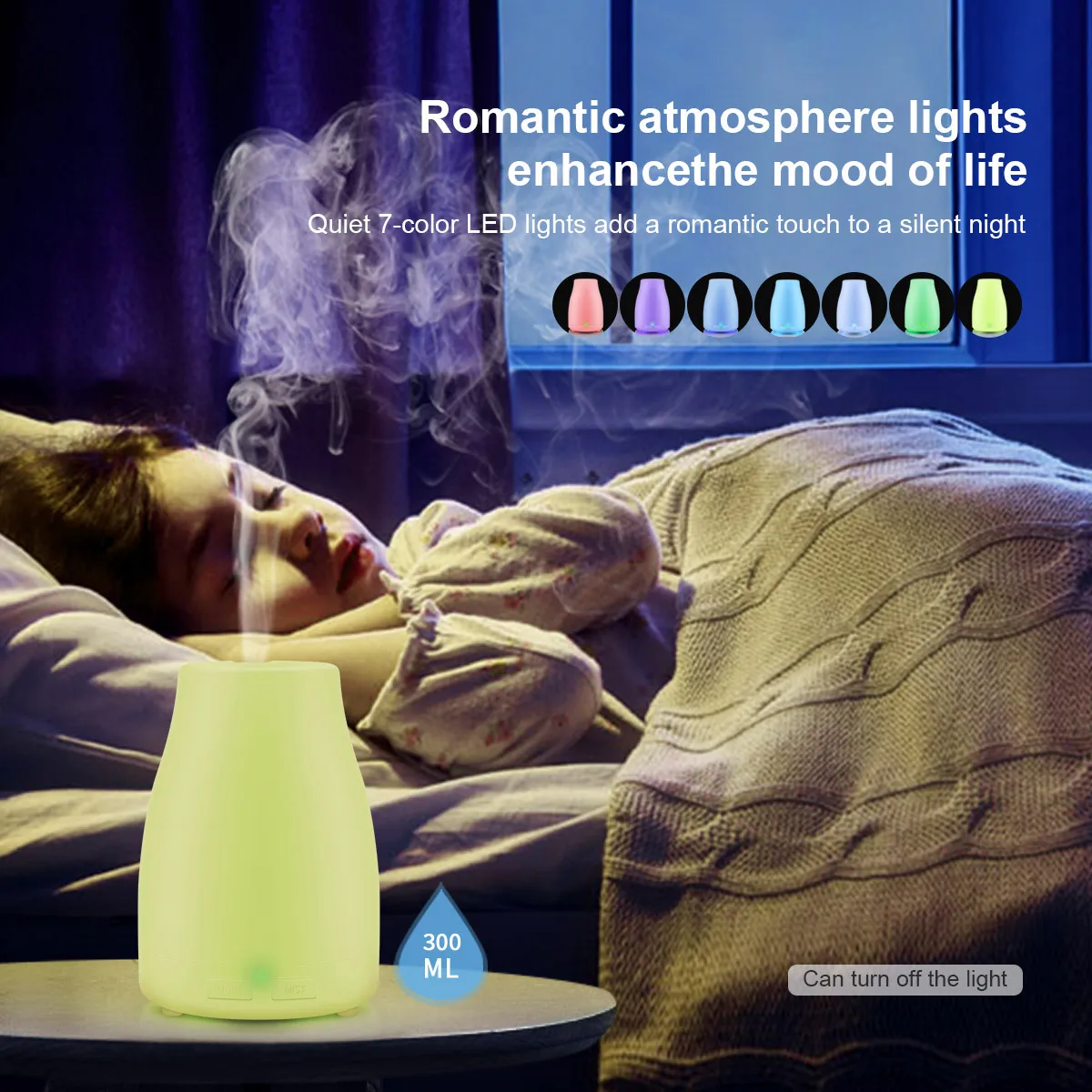 New 300ml remote control aroma humidifier Sake bottle plus colorful lights air purifier ultrasonic aromatherapy machine