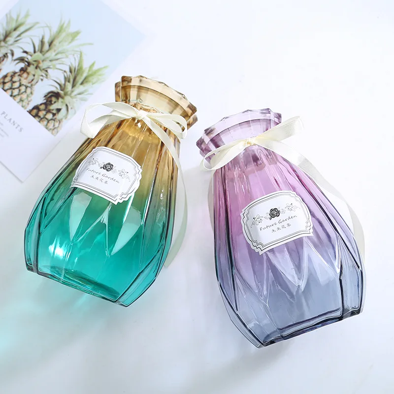 

Terrarium Colorful Ins Wind Vase Tabletop Hydroponic Small Origami Glass Vases For Flowers For Wedding Decoration Home Decor