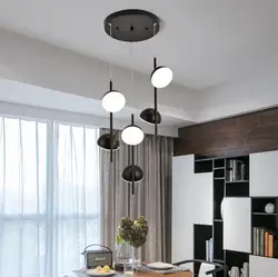 Lámpara LED de cristal para comedor, luz nórdica Simple y creativa de lujo, tres lámparas de mesa para Bar