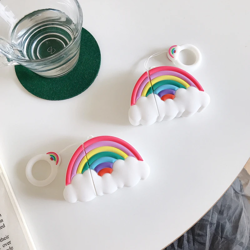 Auroras для Apple Airpods Pro Чехол Радужный дизайн с кольцом Уникальный защитный чехол для наушников для Airpods 1 2