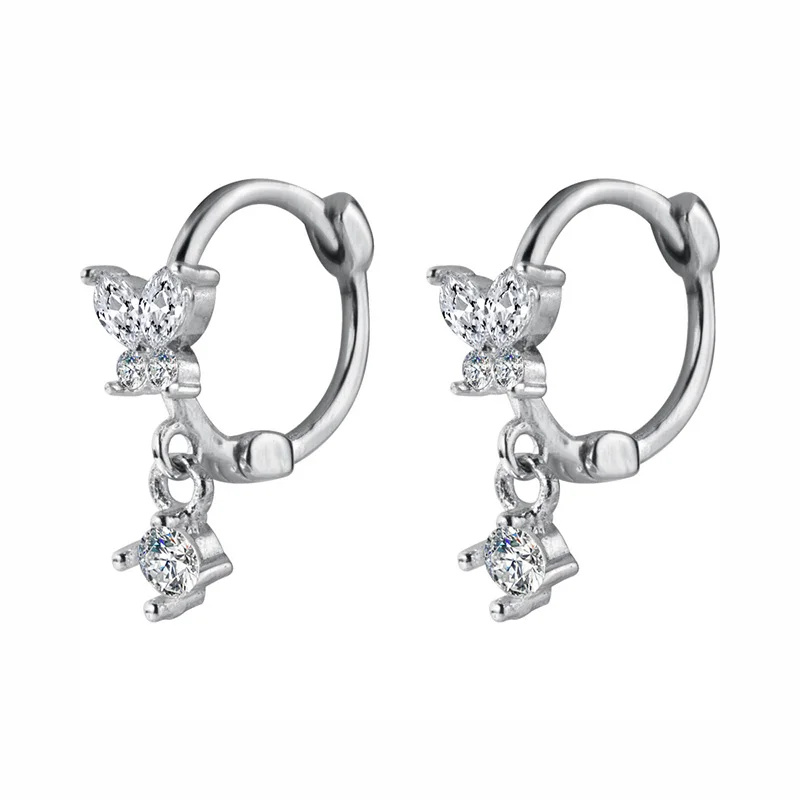 DS01 C Silver Trusta 925 Solid Sterling Silver Earrings Women Fashion Heart/Star Small Love Stud Ear Clip Jewelry Gift for Teen Girls DS904 - Окраска металла: DS01 C Silver