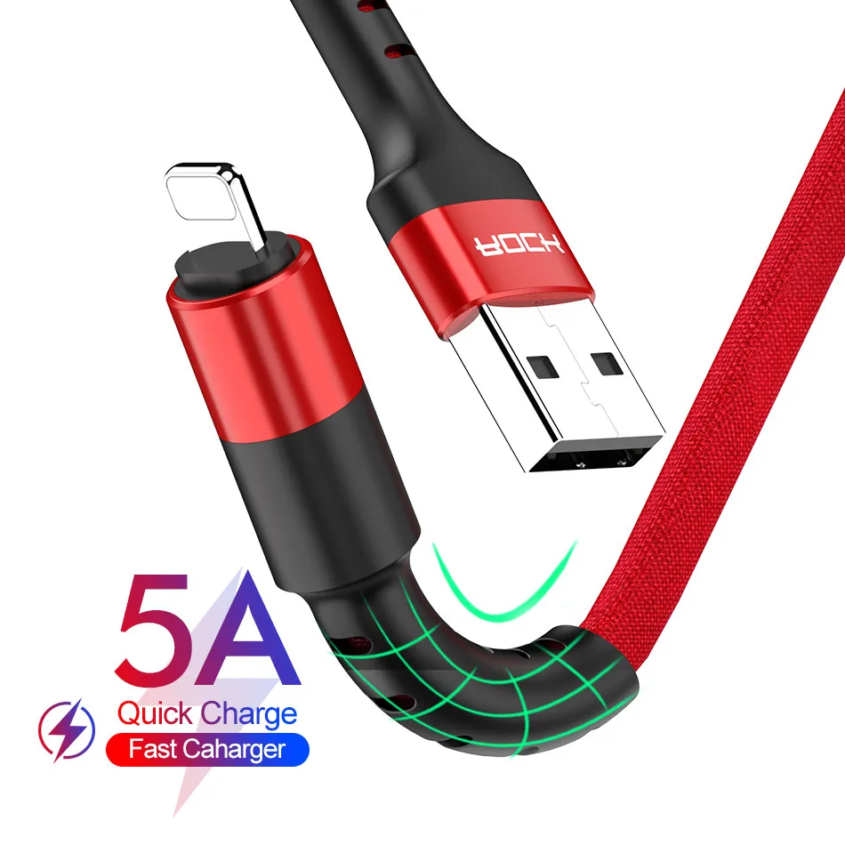 

ROCK USB Cable For iPhone 11 Pro Xs Max Xr X 8 7 6 6s 5s se iPad Fast Charging Charger Data Wire Cord Mobile Phone Cable