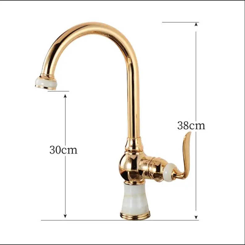 Vidric Tall Kitchen Faucets Brass with Marble Kitchen Crane Single Handle Gold Finish 360 Swivel Mixers Taps Kitchen Tap Sink Mi