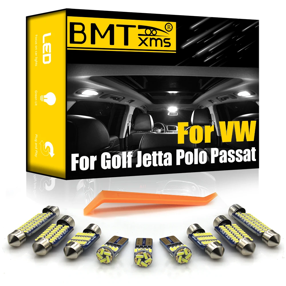 BMTxms Canbus luz LED Interior de coche Kit para Volkswagen VW Golf 4 5 5 5 6 6 7 Jetta Bora Vento Passat B5 B6 B7 B8 CC Polo Phaeton.