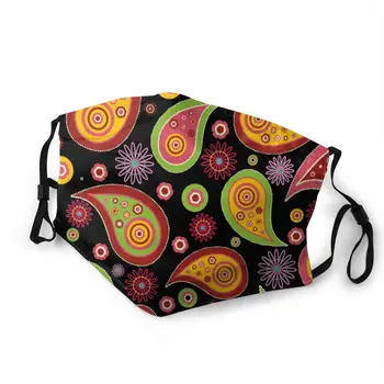 

LAURA FERGUSON Half Face Mask with Filter Unisex Tactical Winter Face Cover for Running Paisley-Background