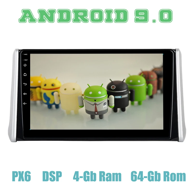 

PX6 Android 9.0 Car GPS Radio Multimedia for Toyota RAV4 2018 2019 with DSP 4+64GB wifi mirror link usb Auto Stereo