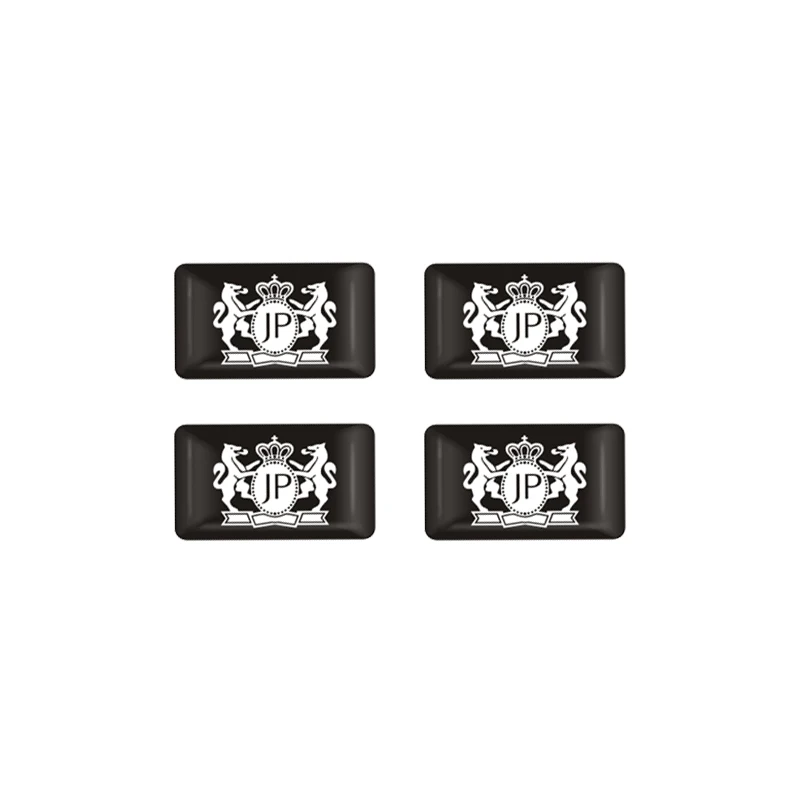 Silver 4pcs 3D эпоксидная эмблема JP соединительная планка производство знак, наклейка на автомобиль для Lada и BMV Audi Ford Focus, Volkswagen Nissan Toyota декоративная наклейка - Название цвета: Silver 4pcs