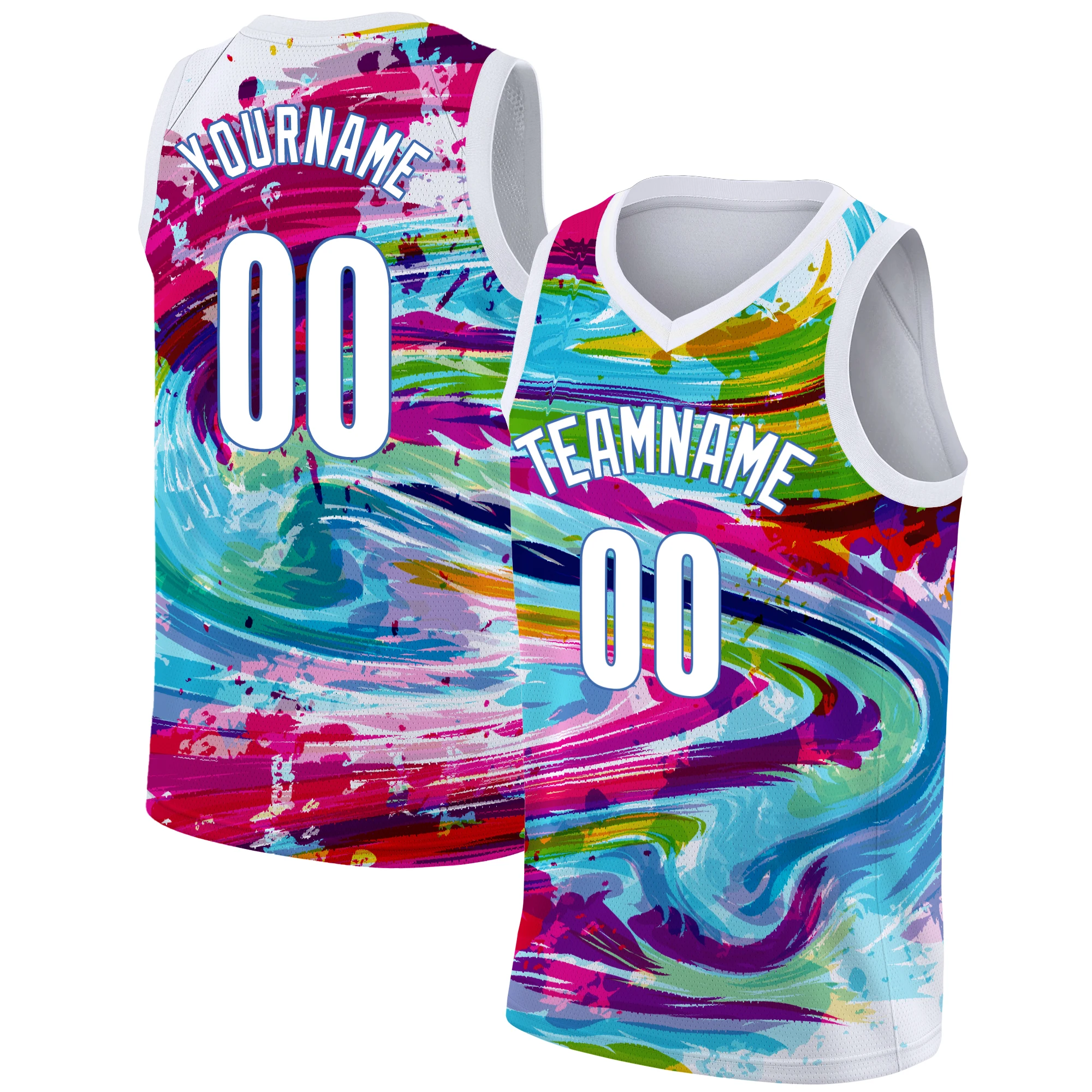 Basketball Jerseys Men Youth Fashion Graffiti Personalized Printing Basketball Shirt Outdoor Game Training Vest
