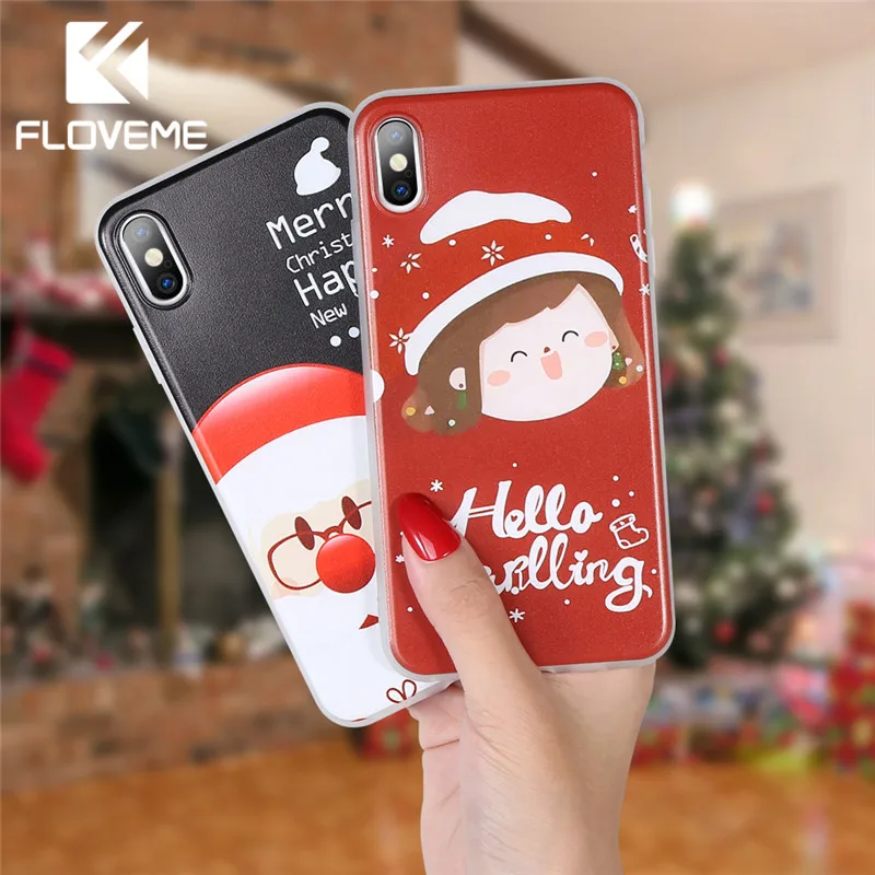 Рождественский чехол FLOVEME для iPhone 11 Pro Max мягкий 7 8 Plus XS XR 6S 6 Capinhas Capa|Бамперы| |