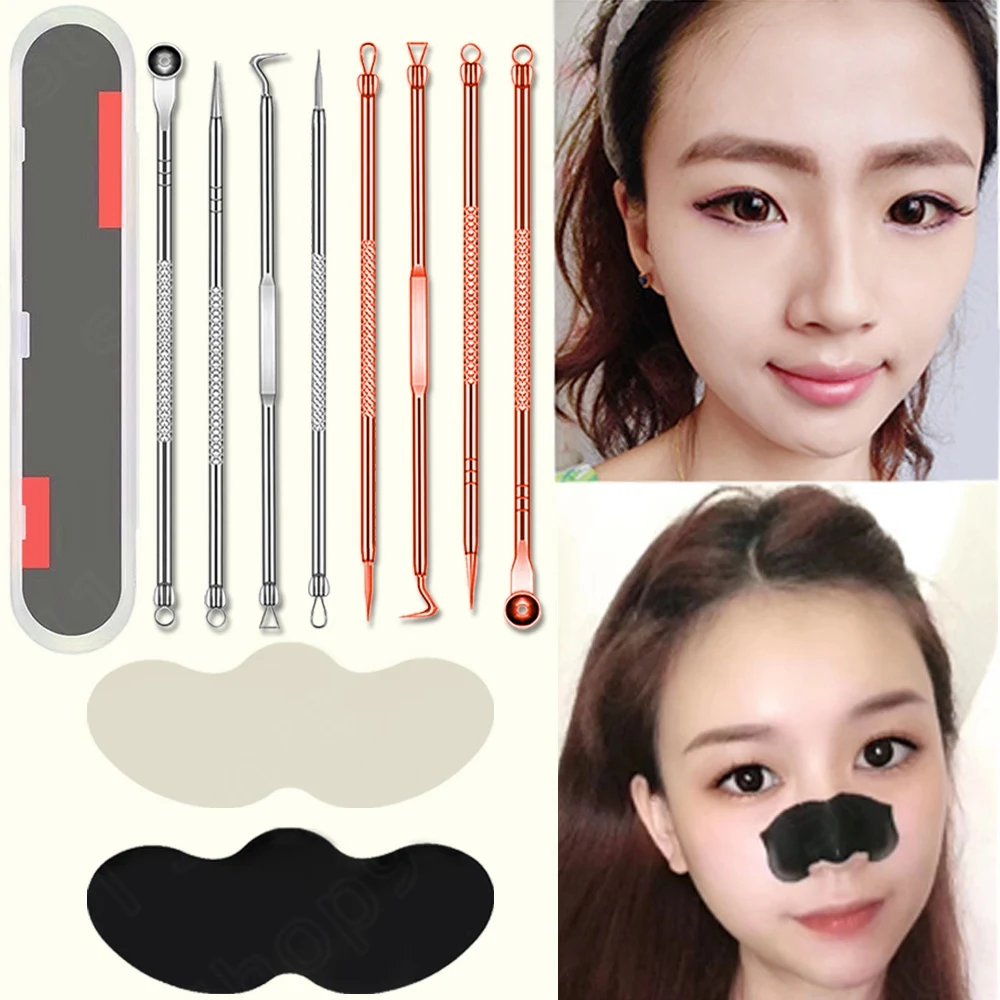 Blackhead removedor de granos, acné parche herramienta para Ance de contra puntos negros en la nariz tiras eliminar punto granos herramienta para apretar