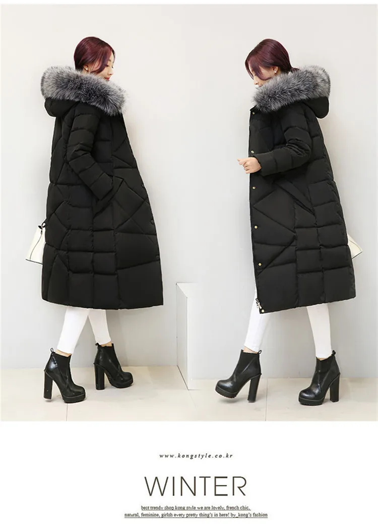 Brand China Gedi Love down Jacket Women's Long Winter Large Fur Collar Slim Fit Thick Large Size Coat Price