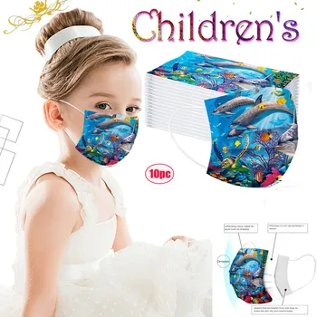 

10PC Cartoon Kids Disposable 3 Layer Child Hygiene Thicken Children's scarf Face Mouth Earloop outdoor Fast Delievry