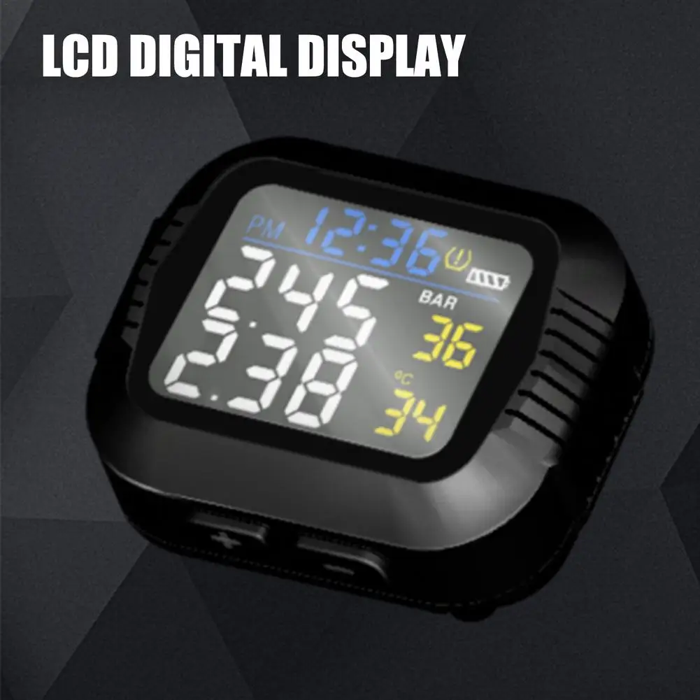 

Motorcycle TPMS Motor Tire Pressure Tyre Temperature Monitoring Alarm System With External Sensors USB Charging Motors