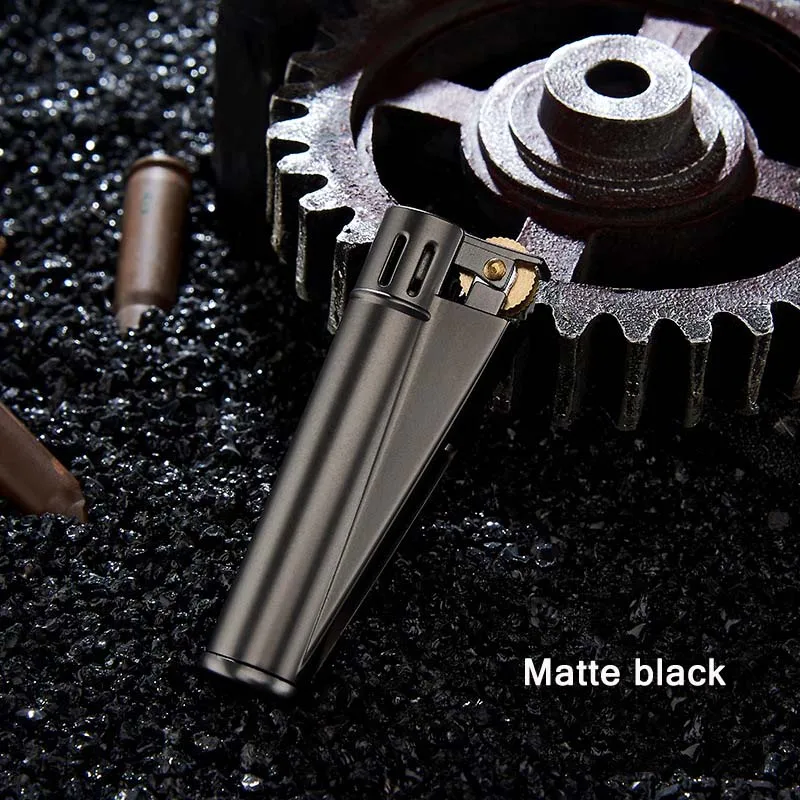 Matte black Винтажная керосиновая Зажигалка металлическая зажигалка для курения сигарет ветрозащитная сигарная зажигалка аксессуары для сигарет гаджеты для мужчин - Цвет: Matte black