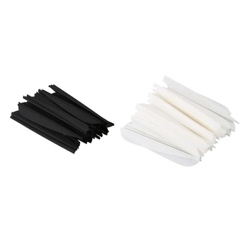 

Arrows Vanes 4 Inch Plastic Feather Fletching for DIY Archery Arrows 100 Pack(Black&White)