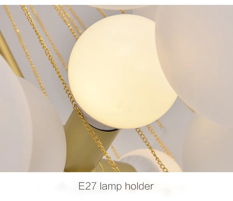 golden glass pendant lightings bubbles bedroom hanging lamp romantic bedroom hotel E27 black chandeliers