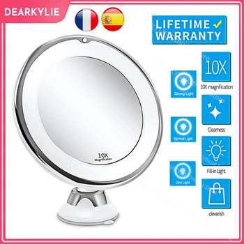 Makeup Vanity Mirror With 10X Lights LED Magnifying Mirror Cosmetic Mirrors Light Magnification LED Make up Mirrors Grossissant 1
