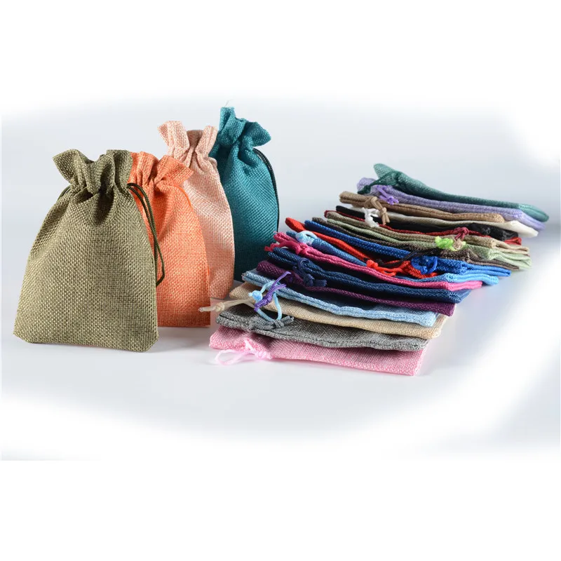 Linen Bag Packaging Linen Drawstring Party Bags Gift Linen Bags