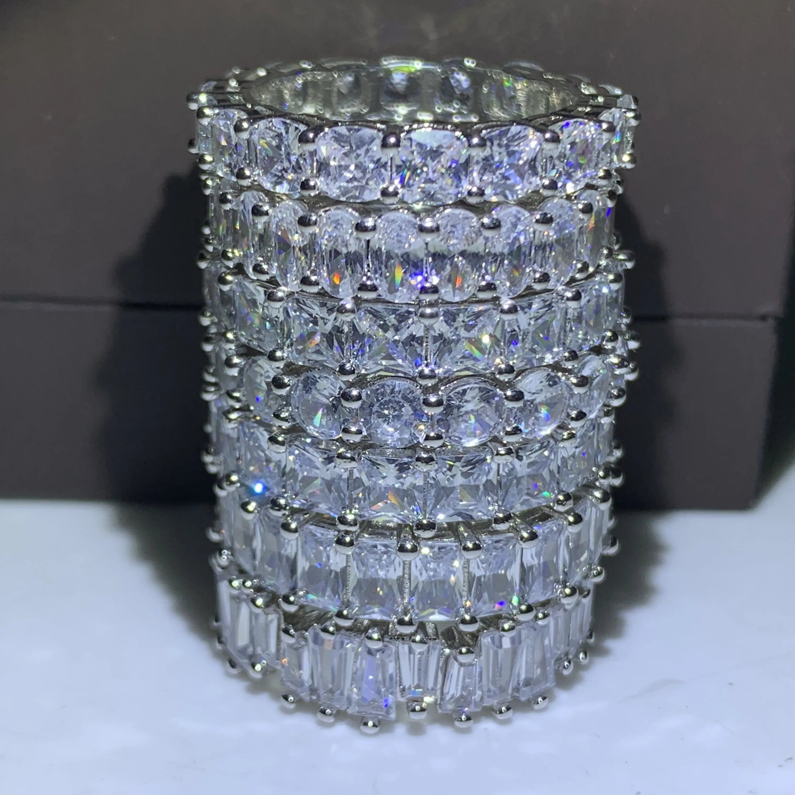 Twinkle Eternity Band Promise ring 925 пробы серебро AAAAA cz обручальные кольца для мужчин и женщин вечерние ювелирные изделия подарок