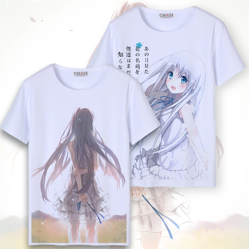 Anohana The Flower We Saw That Day футболка для костюмированной вечеринки летняя Honma Meiko топ с