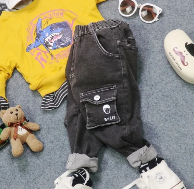 only jeans От 2 до 8 лет, новинка года, Осенние повседневные джинсовые штаны для мальчиков, детские джинсы с потертостями на весну и осень штаны для мальчиков детские джинсовые штаны - Цвет: only jeans