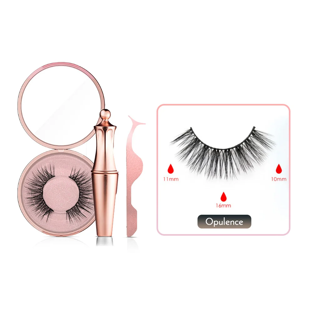 5 Magnetic Eyelashes natural False Eyelashes Magnet Lashes Magnetic Liquid Eyeliner& Magnetic False Eyelashes& Tweezer Set - Цвет: Opulence set