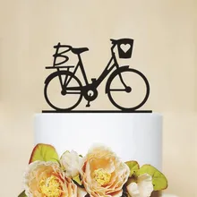 Новое поступление Романтический велосипед свадебный торт Топпер персональная буква Жених невесты помолвка праздничный торт Уникальные свадебные подарки