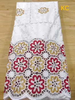 

African bazin riche fabric with stones 2020 Latest fashion embroidery bazin lace fabric cotton dry voile lace for party 5yatds