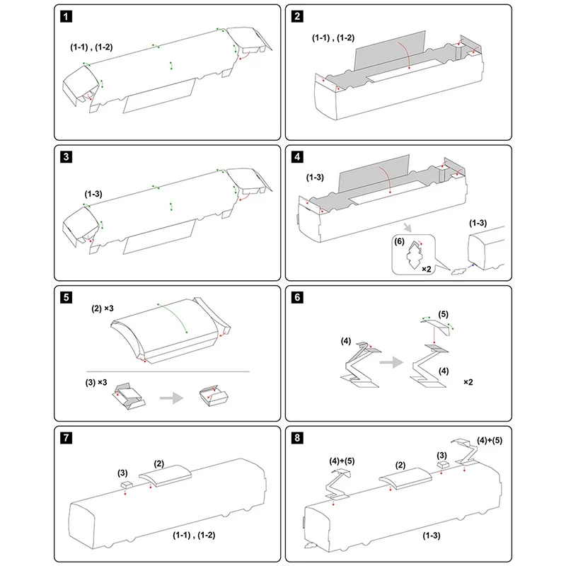 Japan Electric Train Keikyu 2100 Mini Locomotives Origami Handmade 3D Paper Model Papercraft DIY Kids Adult Craft Toys ZX-052