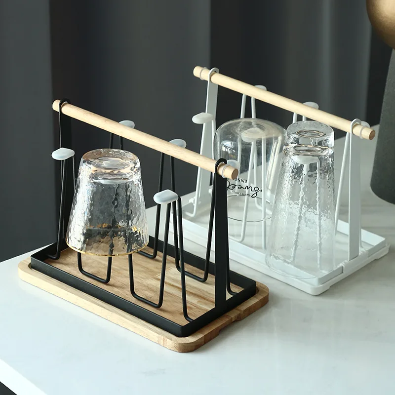Kitchen Utensils Wrought Iron Cup Holder Creative Household Drain Cup Shelf For Kitchen Storage Rack Hanging Drainer Storage
