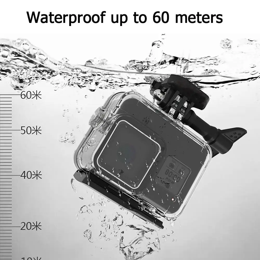 60 м водонепроницаемый чехол для GOPRO Hero 8 Black Hero 8 Водонепроницаемый защитный корпус водонепроницаемый корпус 30 м с кронштейном