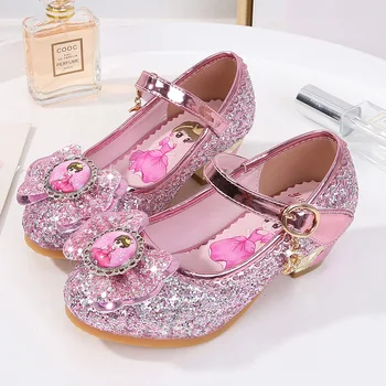 

Girl princess shoes birthday little girl crystal shoes dress shoes show Christmas gifts children high heels shoes shoes