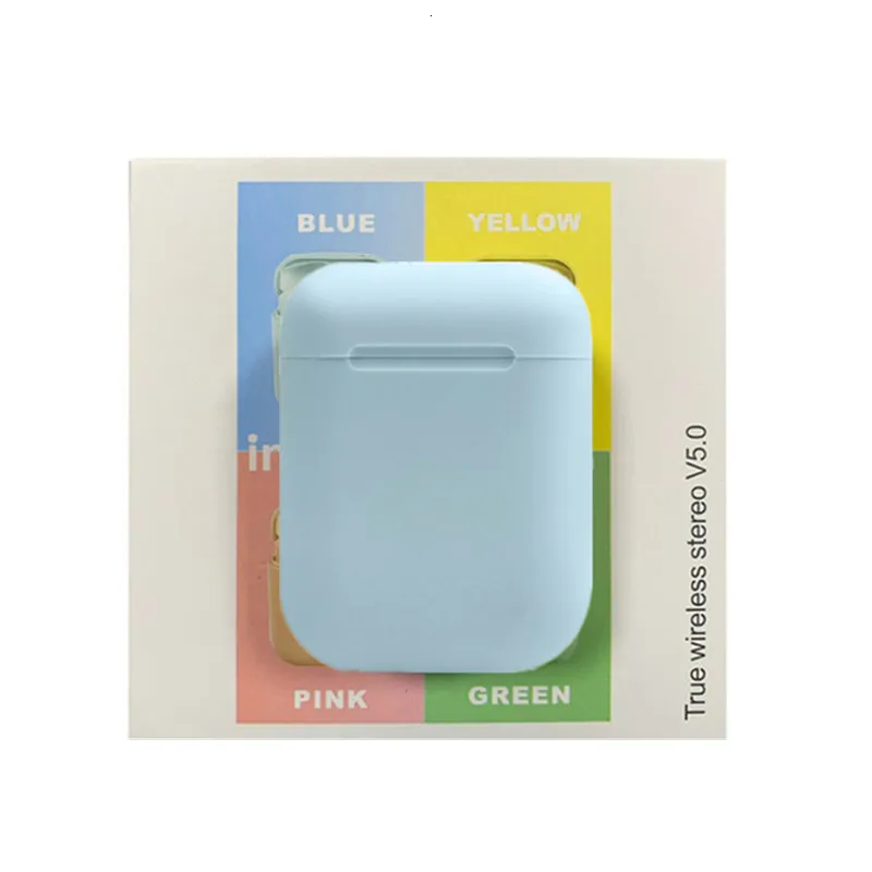 Оригинальные Macaron Inpods12 Bluetooth наушники 5,0 HIFI бас наушники беспроводные Bluetooth наушники для смартфона спортивные наушники - Цвет: blue earphone