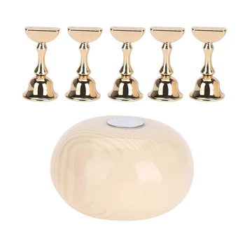 

Nail Tips Stand Holder, Magnetic Alloy Nail Art Tip Display Holder, Inclue 5 Pcs Nail Holders and 1 Pcs Spherical Base