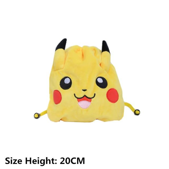 Pokemon Plush 4 Styles Anime Figures Pikachu Charmander Squirtle Bulbasaur Storage Drawstring Pocket Model Toy Kids Gifts