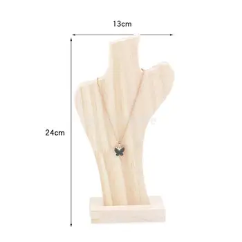 

Natural Wood Multiple Necklace Bust Display Stand, Unfinished Wooden Stand - Holds up to Necklaces, Chains, Pendant
