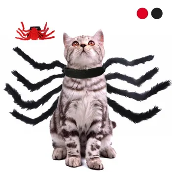 

Halloween Pet Spider Clothes For Dogs And Cats Party Dress Up Simulation Plush Spider Costumes Festival Decoration
