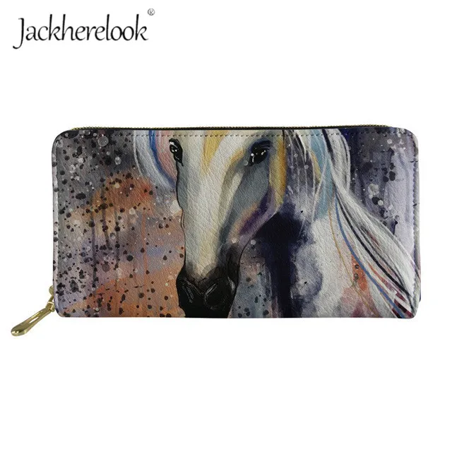 Z3817Z21 Jackherelook мультфильм дикая лошадь Печатный кошелек Herbivore животное PU кожаный кошелек женская сумка для монет держатель для кредитных карт дамская сумочка - Цвет: Z3817Z21