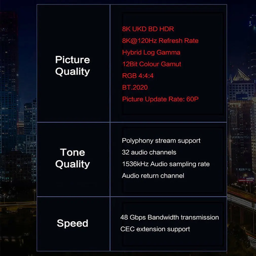 Кабель для HDMI 2,1 8K 3D HDTV UHD высокоскоростной плетеный шнур для Xbox DVD плеера PC золотой плетеный кабель