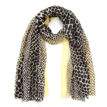 

Qooth 2020 Fashion snake skin print scarves shawls plain color edges cotton soft scarf popular design muslim hijab leopard scarf