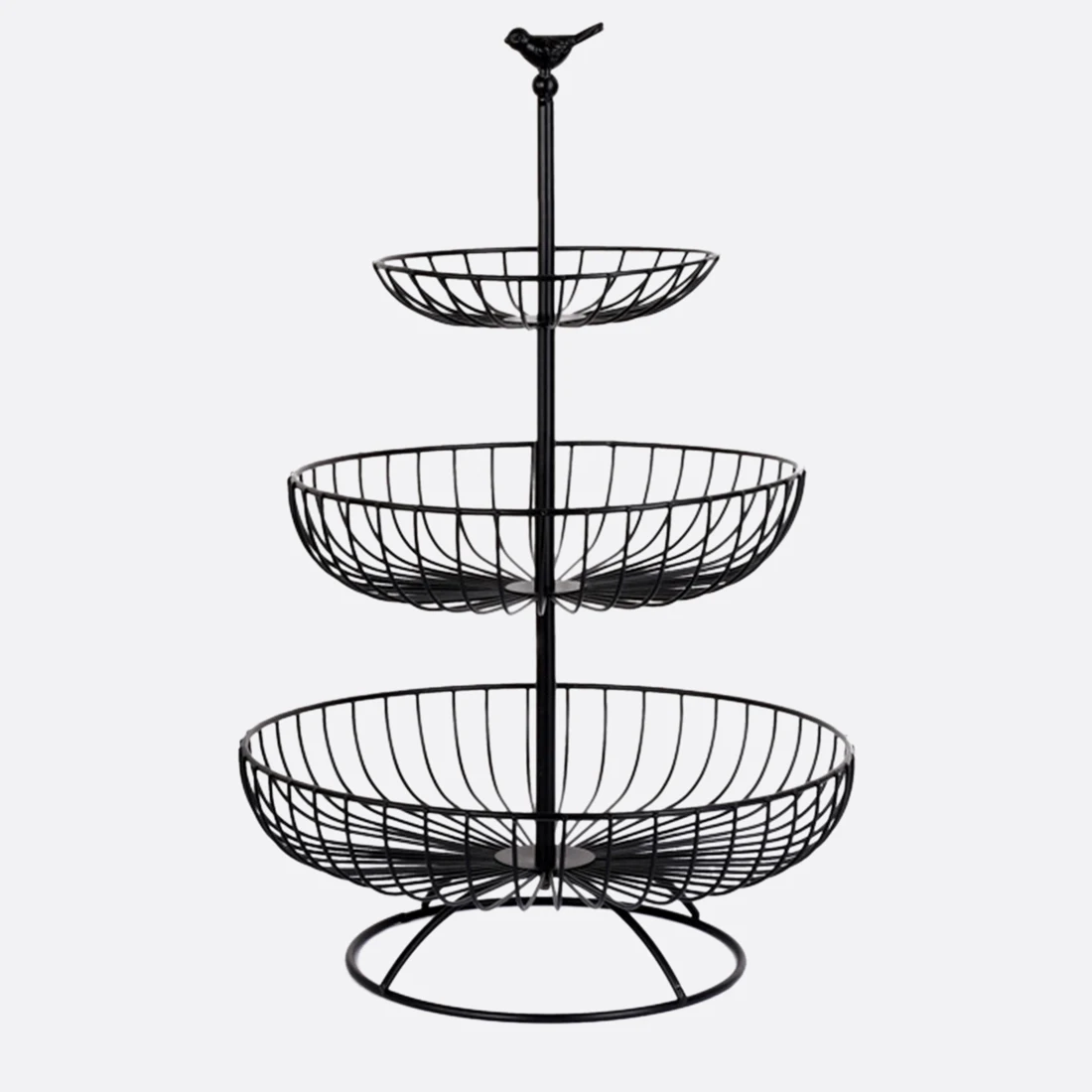 Hot 3-Tier Wrought Iron Server Fruit Basket Stand Snack Serving Tray Kitchen Storage Tray Home Part