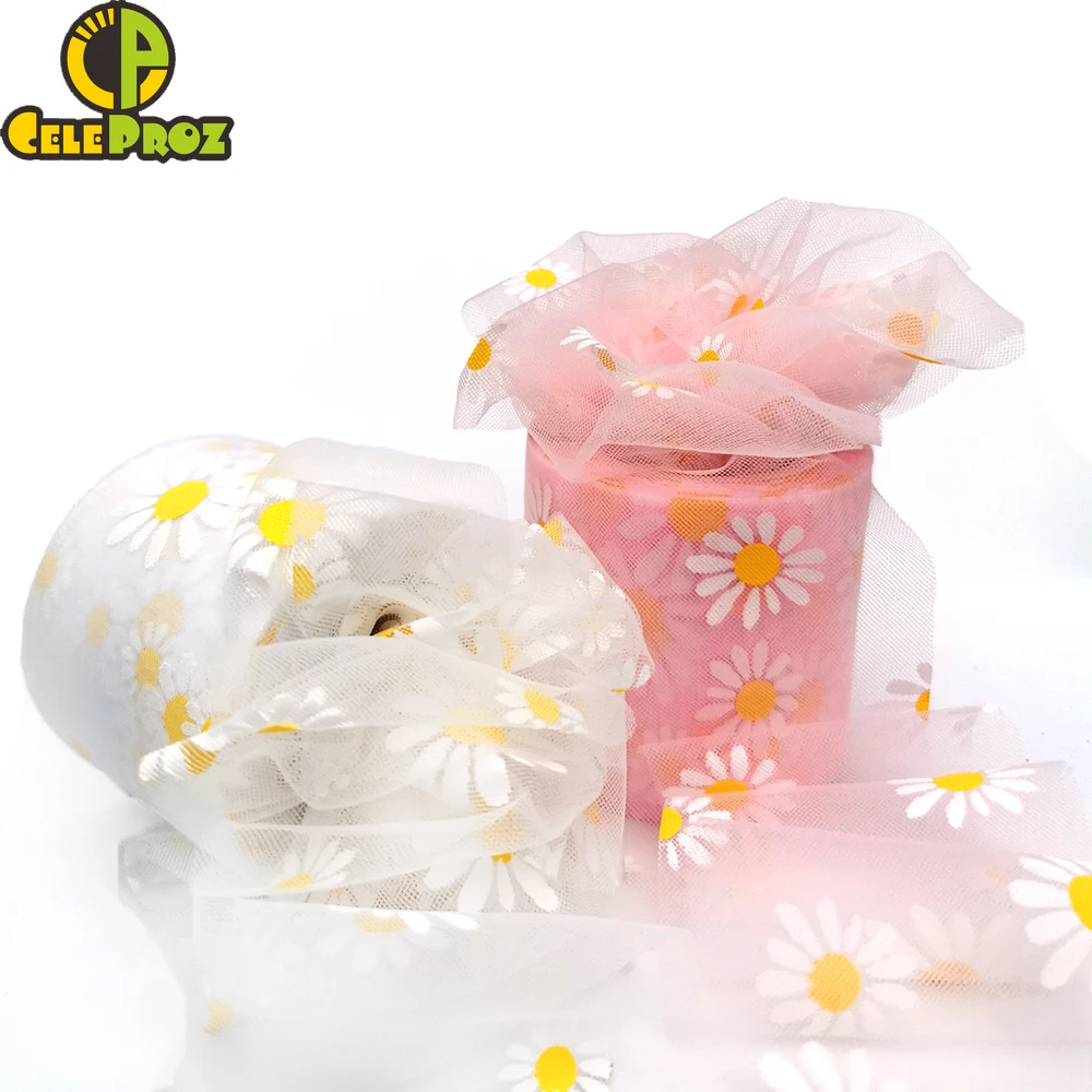 6 см 25Y Дейзи Тюль мягкий цветок Floret сетки для поделок ручной орнамент украшения
