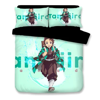 

Demon Slayer Japanese Anime Ninja Bedding Twin Full Queen King Single Double Size Duvet Cover Pillowcase for Teen Boy and Girls