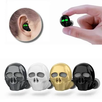

1Pc Skull Bone Bluetooth Earphone with Microphone Noise Cancelling Hi-Fi Handsfree Bass Stereo Mini Micro Earbud Earpiece