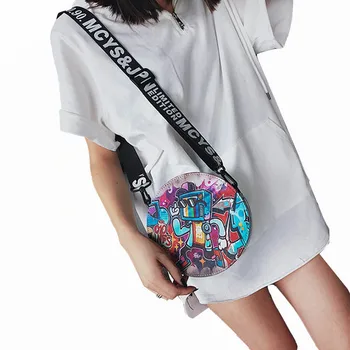 

Waterproof Women Hip Hop Shoulder Bag High Quality Leather Crossbody Bag Female Chest Bags Geometric Cartoon Banana Handbags