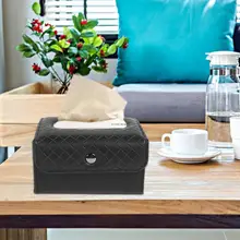 Универсальная Многофункциональная автомобильная коробка для салфеток из искусственной кожи, держатель для салфеток черного и коричневого цветов на выбор