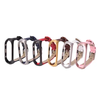 

Replacement Leather Wristband Band Strap + Metal Case For Xiaomi Mi Band 4 2019