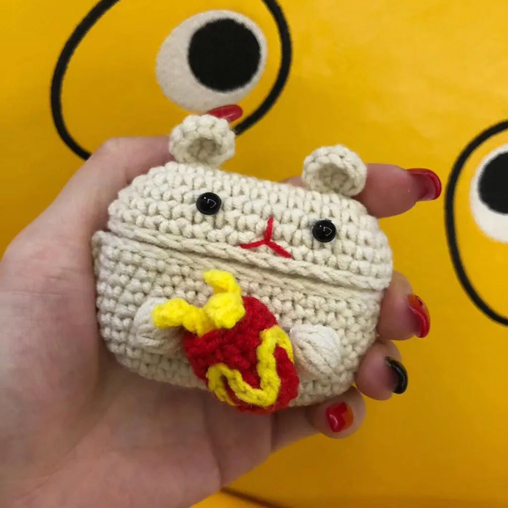 For AirPods Pro 2019 Case Knitted Lovely plush Anti-lost Protective Skin Cover For Air-Pods 3 Airpods Accessories 2019 1104#C