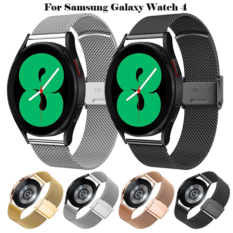 

20mm Strap For Samsung Galaxy Watch 4 40mm/44mm/Watch 4 Classic 42mm/46mm Fashion Milan Stainless Steel Metal buckle Watchband